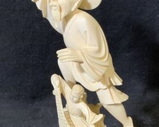 Asian Hand Carved Resin Figural Statue
