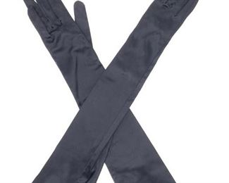 STRETCHIES Black French Acetate & Nylon Gloves
