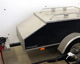 Nomad Mini Motorcycle Trailer, 18 Cubic Foot Capacity, Aluminum Box On Steel Frame, Includes Hitch Ball And Straps