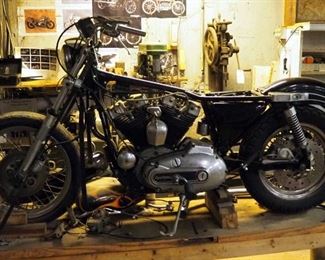 1980 Harley Davison Sportster Motorcycle, Project Bike, VIN# 3A38057J0, Mileage Showing 1288.6, Some Parts On Sight Include, Front Fender, Gas Tanks