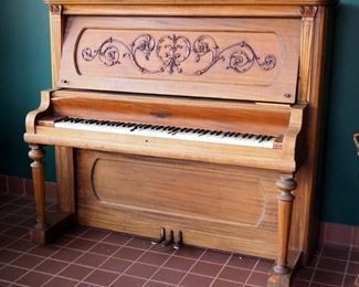 Antique WW Kimball Co. Upright Piano, No 211413, 57" x 63" x 28"