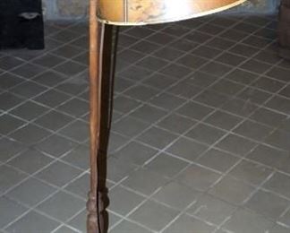 Antique Turned Wood Floor Lamp, 54" Tall, And Wood Magazine Rack