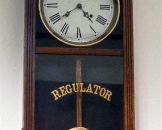 Vintage Sessions Clock Co. Regulator Pendulum Wall Clock With Key, 34" x 15" x 5"