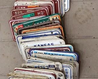 Motorcycle License Plate Collection, Including Kansas, Missouri, Colorado, Texas, And Florida, Approx Qty 55