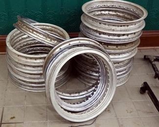 Aluminum Motorcycle Rims, Various Sizes, And Spoke Pattern
