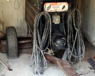 Lincoln Shield Arc SA-200 F163 DC Welder With Leads On Single Axle Trailer