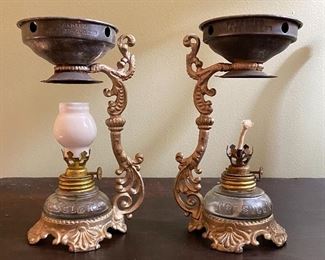 Pair of Vapo-cresolene medicinal lamps