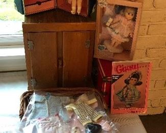 Vintage Jinny Dolls, doll clothes and chests