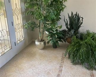 Assorted faux plants and trees