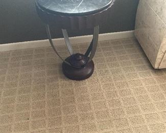 Black marble top lamp stand, 95.00