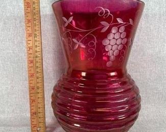 Cranberry Glass Vase