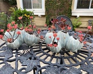 Small Red Succulents in Matching Pots