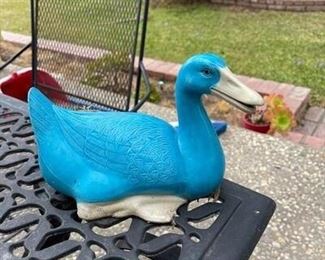 Turquoise Duck Yard Art