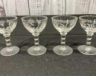 Flower etched Cordial Set