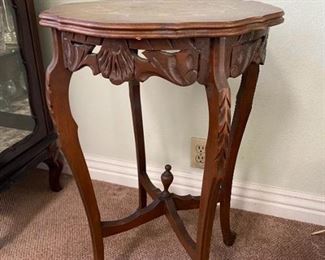 Inlaid Wood Side Table