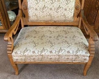 Oak Settee Loveseat