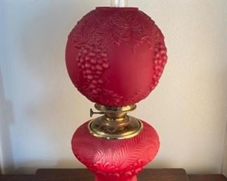 Red Satin Table Lamp
