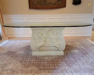 table: 29 x 83 x 45. $500              rug not available