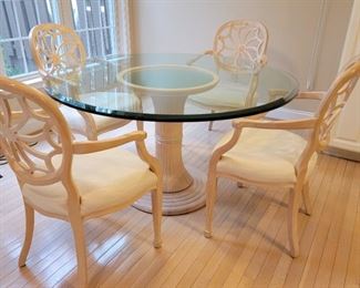 $750 set. table: 30 x 54, chairs: 38 x 24 x 20