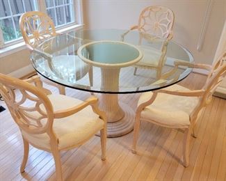 $750 set. table: 30 x 54, chairs: 38 x 24 x 20