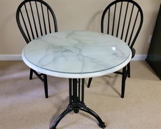$195, table: 28 x 29, chairs: 36 x 17 x 17