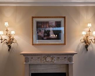 artwork: 33 x 44, sconces: 31 x 17