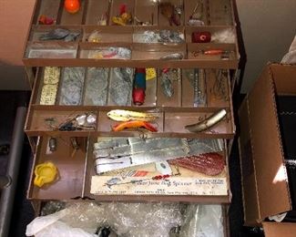 Vintage fishing tackle box