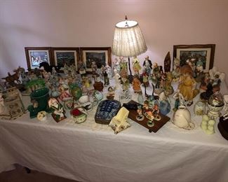 Many vintage porcelain figurines