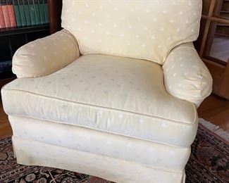 Upholstered Calico Corners Chair, 34"W 38"D. Photo 1 of 2