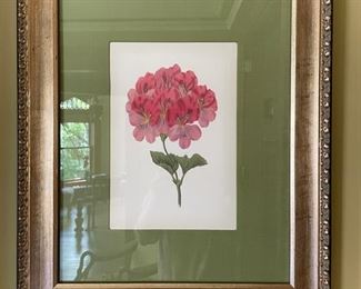 Pair of Pink Flower Prints, 19"W 23"H. Photo 2 of 2