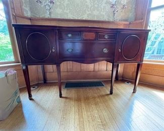 Antique Mahogany Side Board, 66"L 22"D 37.5"H. Photo 1 of 2