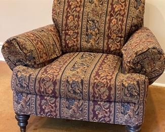 Ethan Allen Tapestry Upholstered Club Chair.
