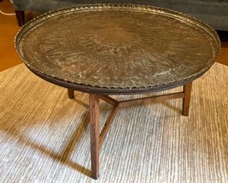 Brass Tray Coffee Table, 35"Diameter 19.5"H. Photo 1 of 3