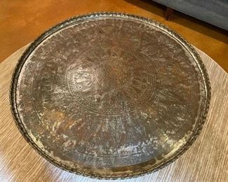 Brass Tray Coffee Table, 35"Diameter 19.5"H. Photo 3 of 3