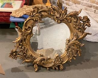 Ornate Gold Mirror, 42"L 35"W.