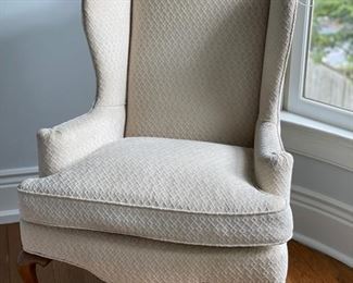 Upholstered Wingback Chair.