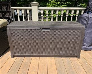 Suncast outdoor storage chest. 
