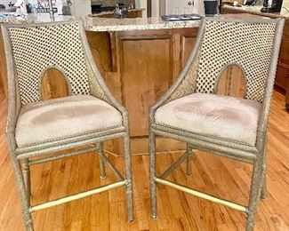 Pair of McGuire bar stools