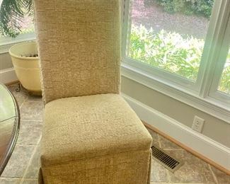 Pair of Upholstered parson chairs 