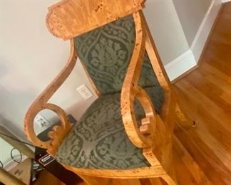 Baker birds eye maple arm chair