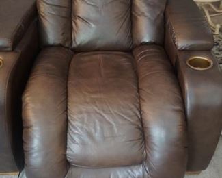 Faux Leather electric reclining theatre seats with slight damage
