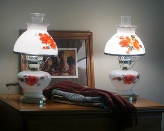 Handpainted electrified lamps