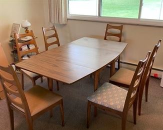 Mid Century Modern Dining set with six chairs