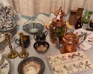 Assorted silver-plate and home decor