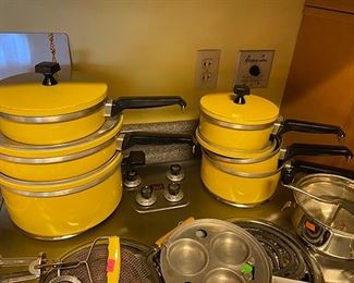 Vintage Sears Club pots and pan