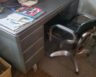 Great old metal desk.  Chair needs repair