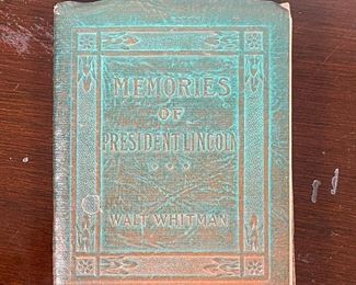 WALT WHITMAN, "MEMORIES of PRESIDENT LINCOLN" | A Little Leather Library book, Redcroft edition [with some water damage]; 4 x 3 in. 