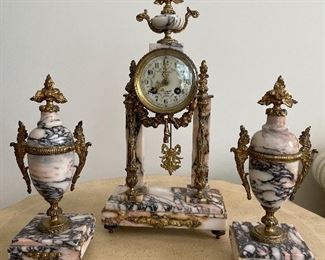 3 Piece Samuel Marti Clock Garniture
