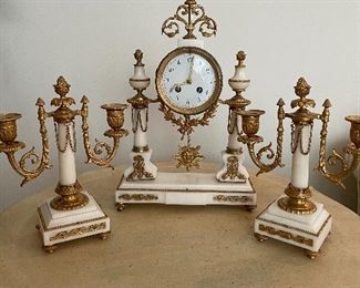 19th Century Japy Freres 3 Piece Clock Garniture