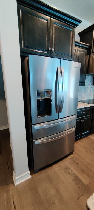 LIKE NEW EXCELLENT CONDITION 2YRS OLD Whirlpool 26.2-cu ft 4-Door French Door Refrigerator with Ice Maker (Fingerprint Resistant Stainless Steel)
Item #916724Model #WRX986SIHZ       Keep items in easy reach with the refrigerated exterior drawer
Get more storage flexibility with the triple crisper
Easily find frozen food with triple-tier freezer storage
Manufacturer Color/Finish:Fingerprint Resistant Stainless Steel                               https://www.lowes.com/pd/Whirlpool-26-2-cu-ft-4-Door-French-Door-Refrigerator-with-Ice-Maker-Fingerprint-Resistant-Stainless-Steel/1000318967?cm_mmc=shp-_-c-_-prd-_-app-_-google-_-lia-_-118-_-refrigerators-_-1000318967-_-0&store_code=1098&placeholder=null&ds_rl=1286981&ds_rl=1286890&gclid=CjwKCAjw_JuGBhBkEiwA1xmbRX6aIygEMF1_PHiEOytCHbdspBEp5mNGSGWUtW8BhHDvTdva2blOPRoCimsQAvD_BwE&gclsrc=aw.ds  Sells over $3,000 plus tax, ASKING $1,800.00!!